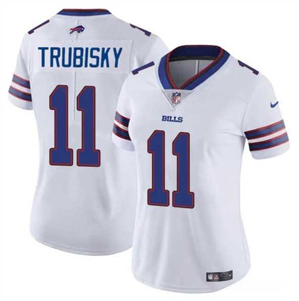 Women%27s Buffalo Bills #11 Mitch Trubisky White Vapor Stitched Football Jersey Dzhi->women nfl jersey->Women Jersey